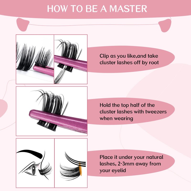 Cluster Eyelashes, Pack of 72 Individual Eyelashes, Eyelash Clusters, DIY