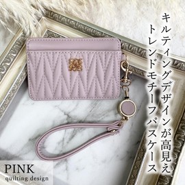 Cross Marbury R68 Pass Case, With Reel, Thin, IC Card, Commuter Holder, Quilting, Strap Included, Slim, For Work or School Commutes, Pink