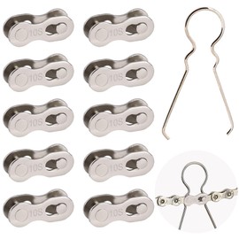 KASESSS 10 Pairs of 10-Speed Chain Lock Bicycle Chain Carbon Steel Reusable Chain Links Bicycle with Simple Chain Lock Pliers Bicycle Chain 10-Speed for Mountain Bikes (Silver)