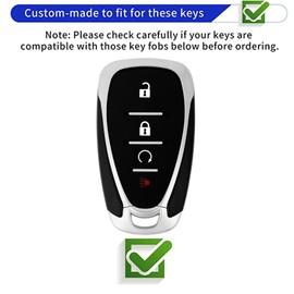 WENHENI for Chevy Key Fob Cover with Keychain Fit for Chevy Volt EV EUV Bolt Spark Traverse Trailblazer LT Trax Sonic Equinox Smart Key Shell (Gold-White)