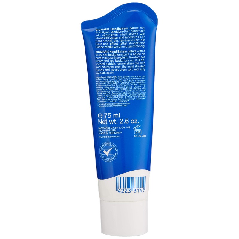BIOMARIS Nature Hand Balm with Sea Buckthorn Fragrance 75 ml