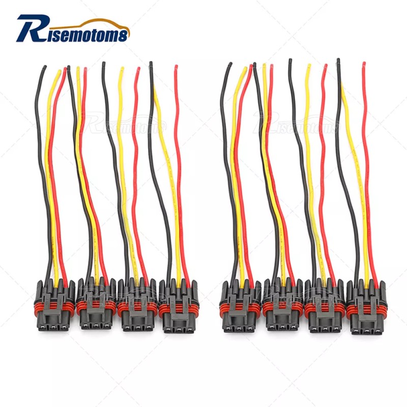 risemotom8 8PCS Pulse Power Plug Connector Pigtail Adapter For Polaris