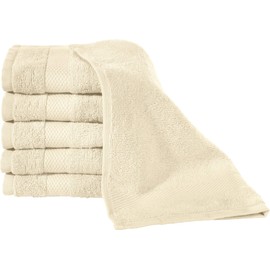 Erwin Müller Sindelfingen Flannel Pack of 6 Terry Cloth Boil-Proof Natural Size 30 x 30 cm