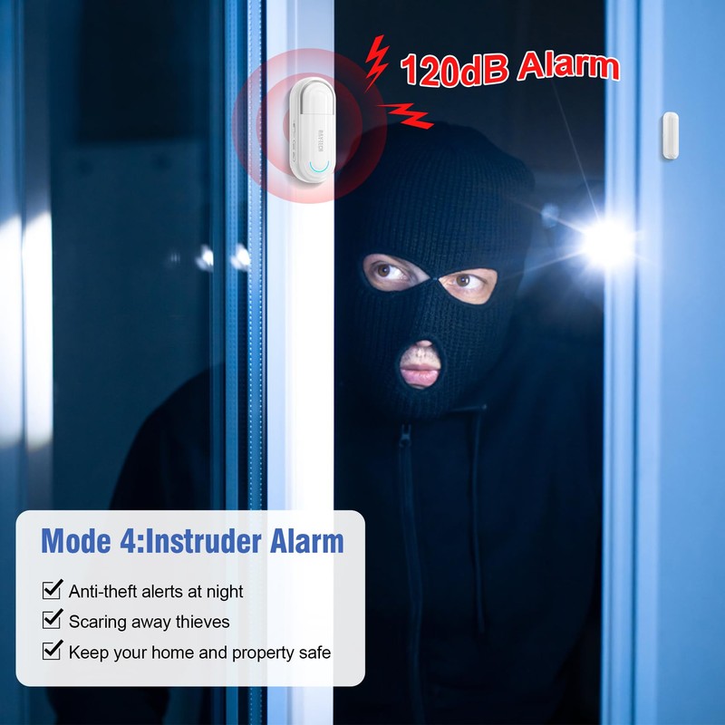 DAYTECH Door Alarm with Remote, 0-120dB Door Alarm Sensor When