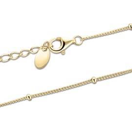 Gold Chain Choker Necklace,14K Gold Plated Dainty Cute Beaded Station Necklace Delicate Fashion Necklace Jewelry Gift for Women