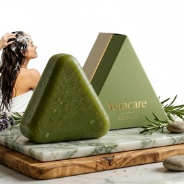 Yoracare Hair Soap – Korean Scalp Revival Bar, Shampoo Bar for Healthy Hair Growth, Anti-Hair Loss, Natural Triangular, Gentle, Moisturising, Oil Control & Anti-Dandruff, Unisex