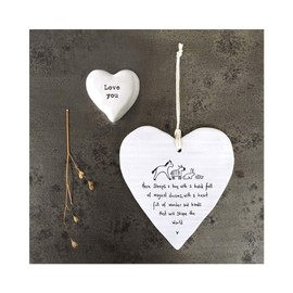 East of India White Heart Token - Love You