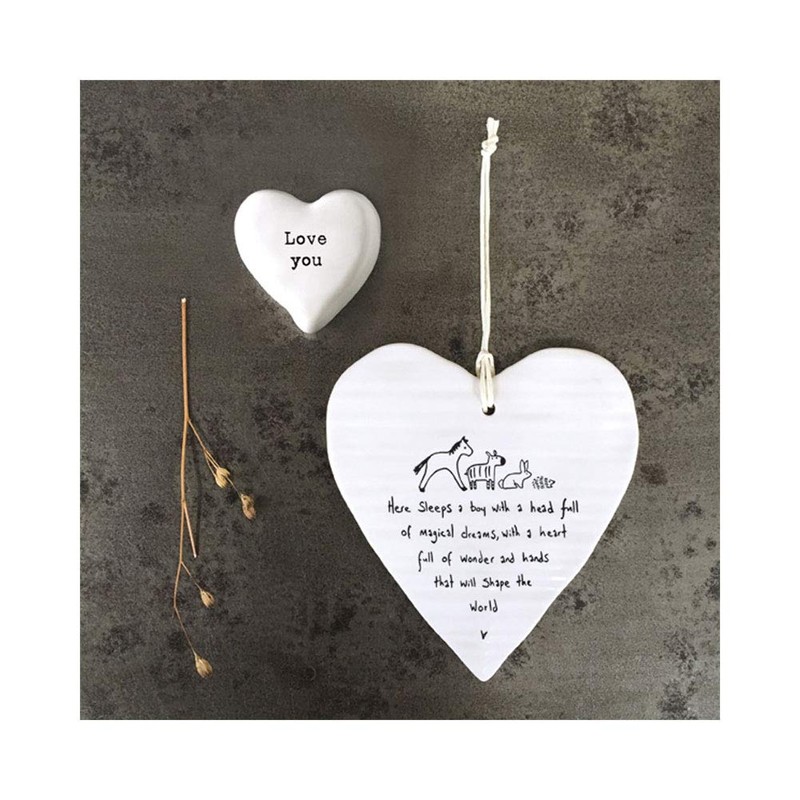 East of India White Heart Token - Love You