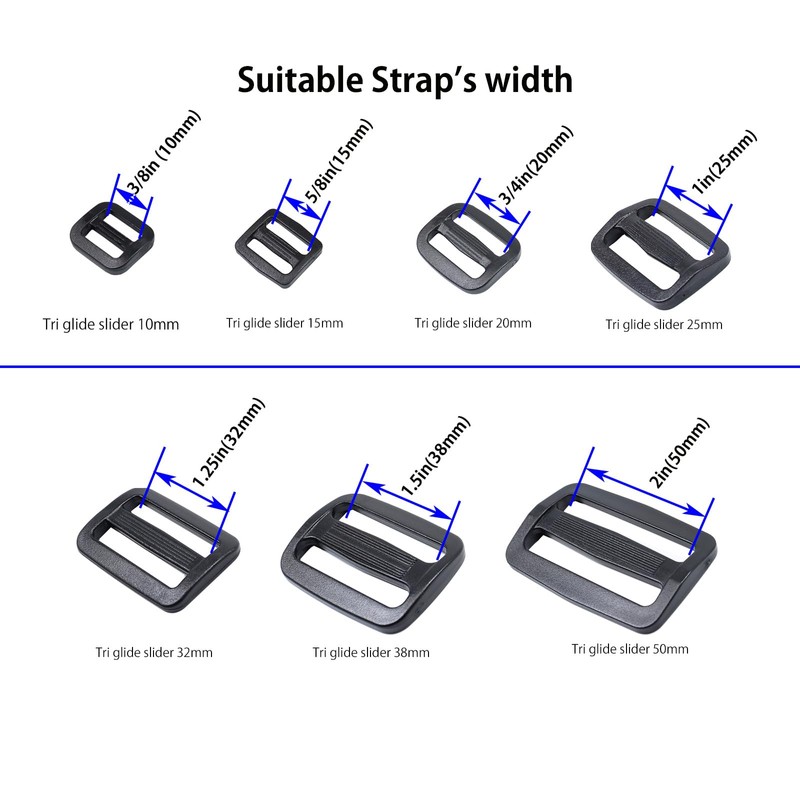 Baikeen Tri glide Slider 25mm Strong Plastic Tri Glide Slides