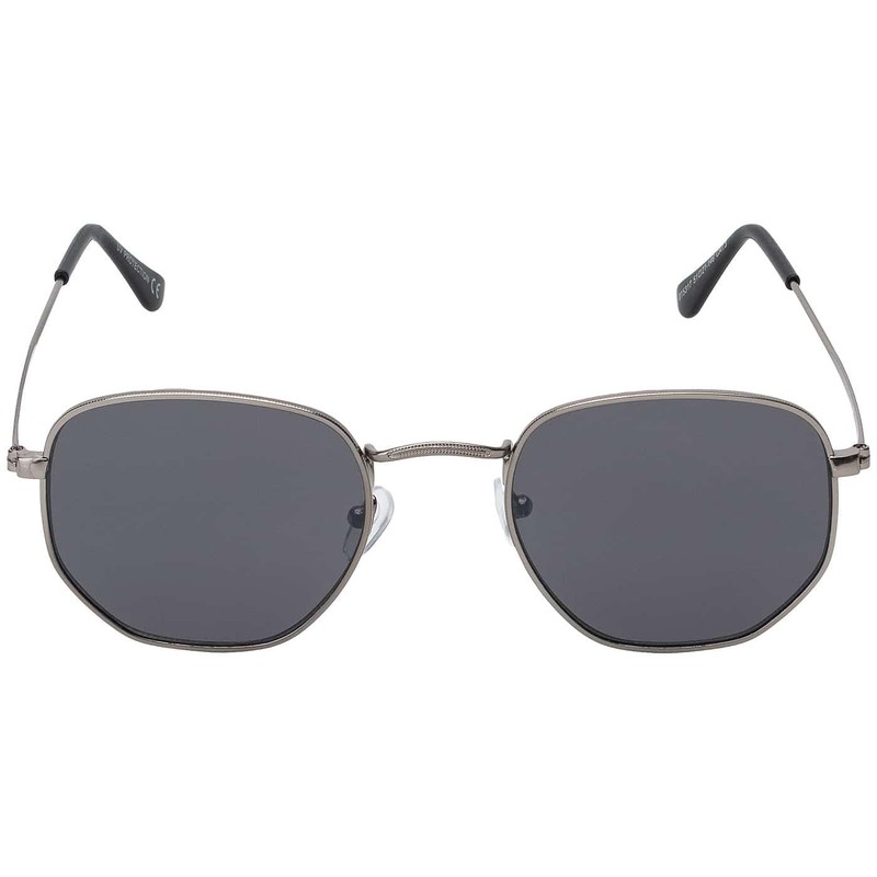 30561 Unisex Sun Glasses Square Pilot Shape Metal Frame, black-anthracite