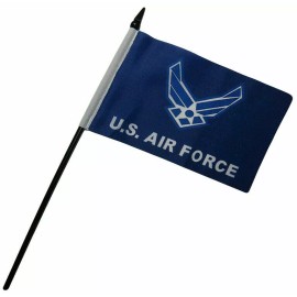 Tradewinds U.S. Air Force Wings Blue 4"x6" Flag Desk Table Stick Black Staff