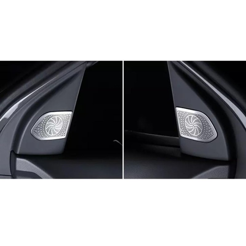 FUEISOF Stainless Steel A-pillar Audio Speaker Frame Cover Silver for