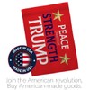 Red Peace Through Strength Trump Flag Pole Kit Garden Stake