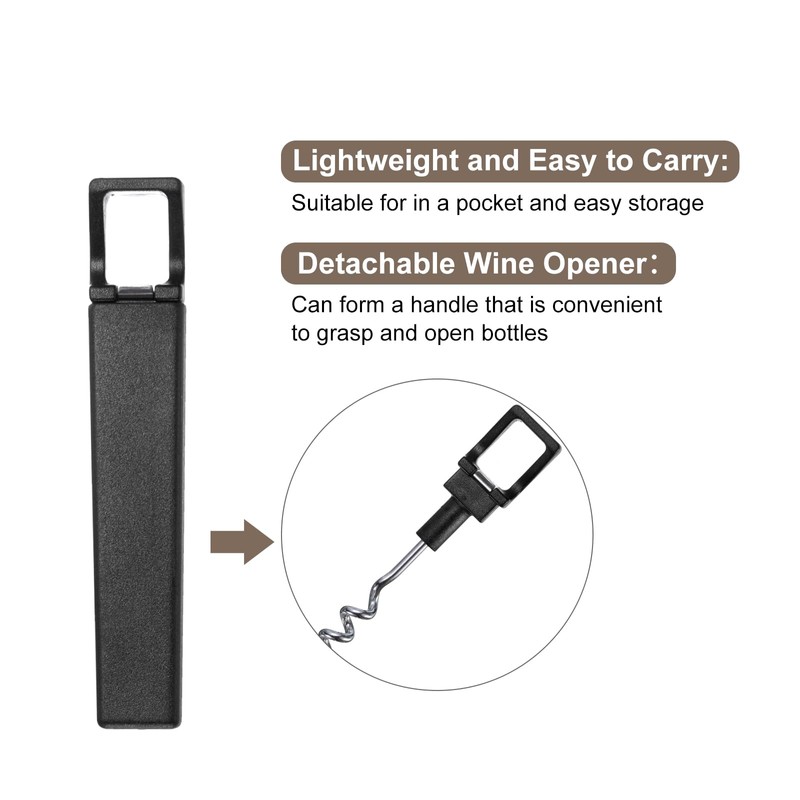 sourcing map 3Pcs 4.2" Travel Corkscrew Pocket Corkscrew Portable Wine