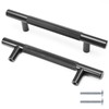 Cjueiom 6 Pack Matt Black Cupboard Handles 96mm Hole Center