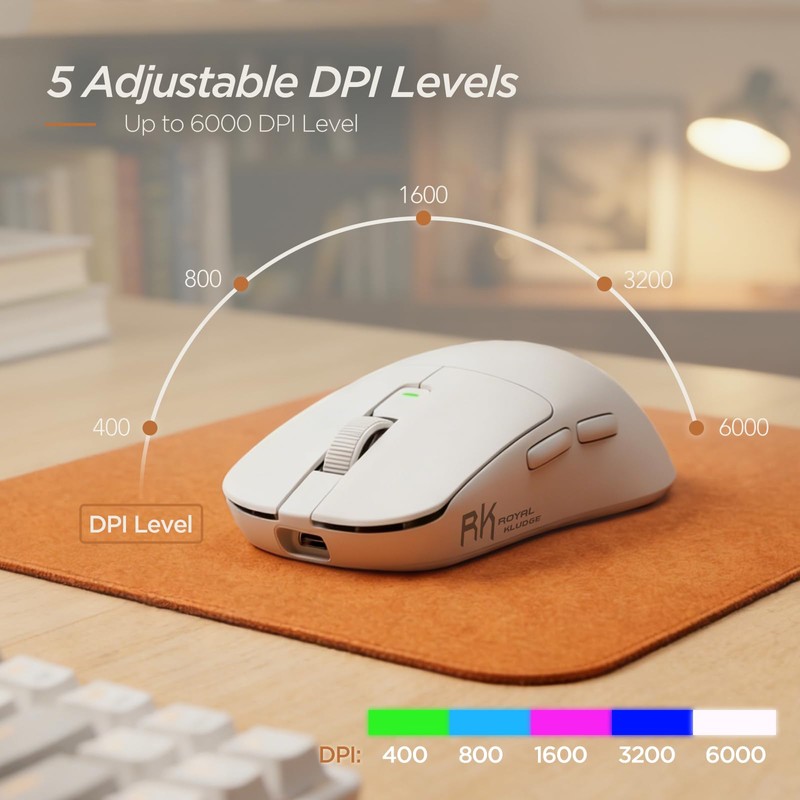 RK ROYAL KLUDGE RK MO3 Wireless Gaming Mouse, 48g Lightweight