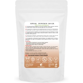 Siwak (Miswak) Powder, Salvarado Persica, 100% Miswak (Siwak) Powder - Dental Care | Natural Toothpaste | Teeth Whitening Teeth | Oral Care - 100 g