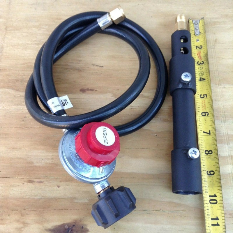 LAREDOS BLACKSMITHS FORGE PROPANE BURNER WITH 4'HIGH PRESSURE REGULATOR(0-20PSI) 27000