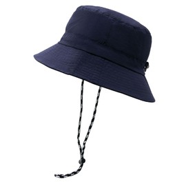 YAMEIZE Summer Bucket Hat Wite String - Waterproof for Women Men Safari Hat Adjustable Windproof UV400 Fishing Hat Beach Walking Climbing… Navy Blue