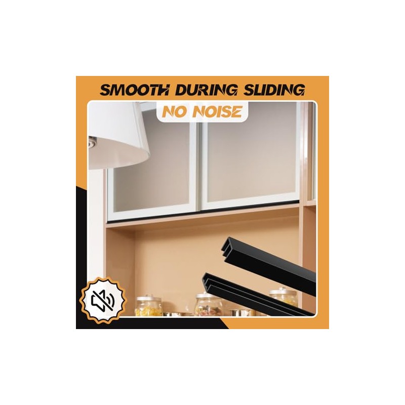 Landical 2 Sets Plastic Sliding Door Track Set for Cabinet