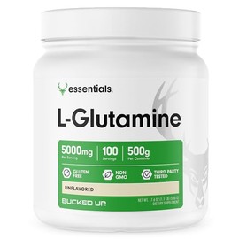 Bucked Up L-Glutamina en polvo, 500 g, Bucked Up Essentials (100 porciones)                                                                           