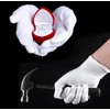 24 Pcs (12 Pair) White Cotton Gloves For Cosmetic Eczema,
