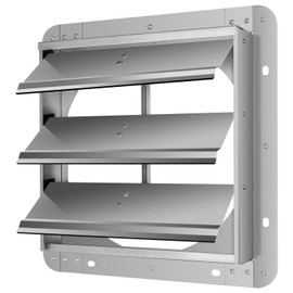 iPower 18-Inch Square Aluminum Automatic Gravity Shutter Louver Vent, Silver