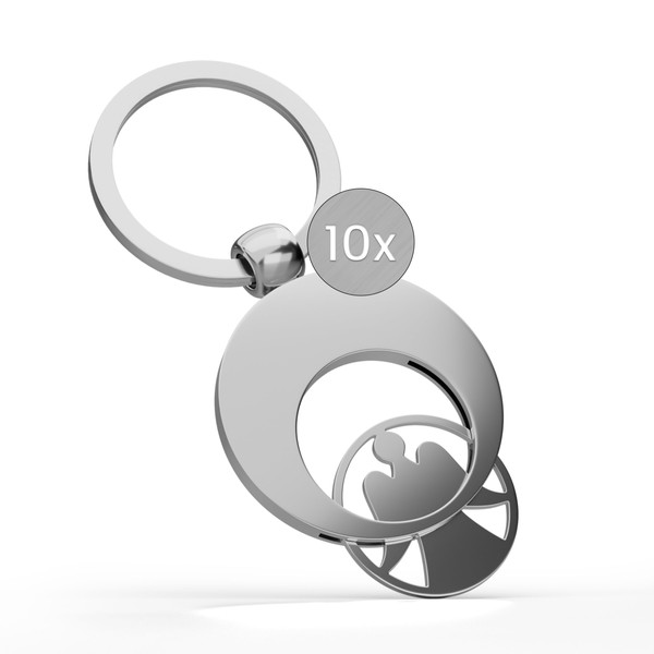 Oramics Angel Chip Shopping Trolley Keyring - Metal Guardian Angel