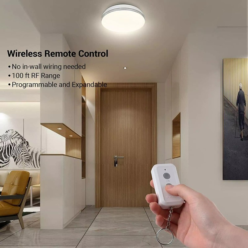 DEWENWILS Remote Control Switch and Compact Receiver Wireless Light Switch
