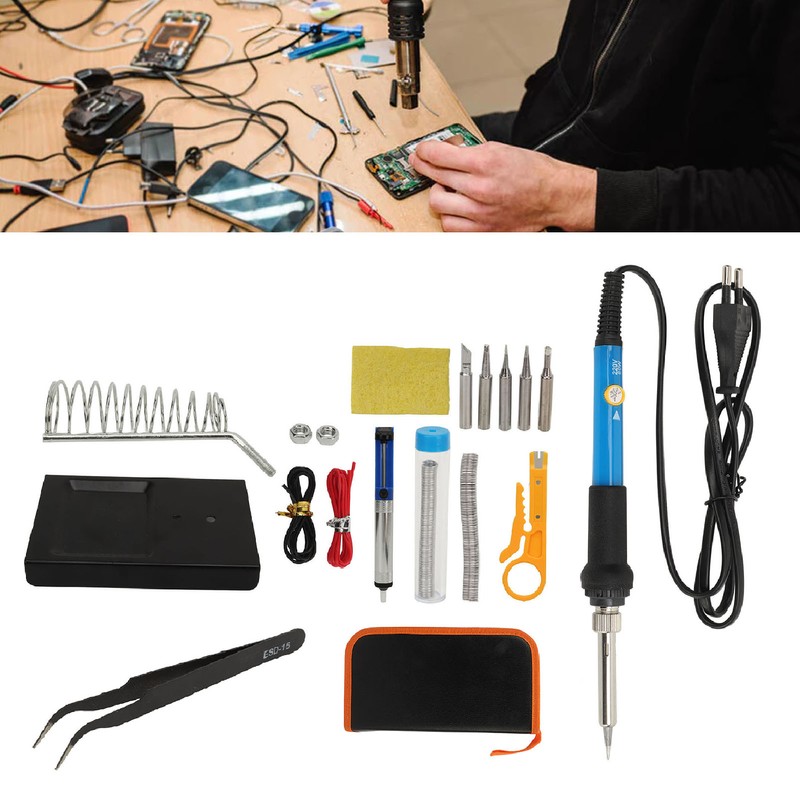 15PCS Set Soldering Iron Set Adjustable Temperature Solder Iron Kit