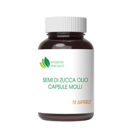 Semi di Zucca Olio Capsule Molli - 70 Softgels - Acido Linoleico Acido Oleico Omega 3-6-9 da Olio Spremuto a Freddo - 1 Perla al dì