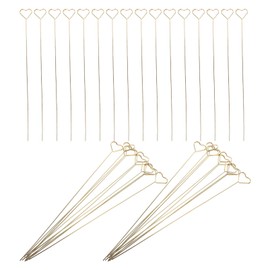 Operitacx 40pcs Iron Heart Flower Card Holders Floral Picks Set for Wedding Birthday Party Decorations