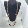 Bijou 36 inch Red stone with gold link necklace NWT