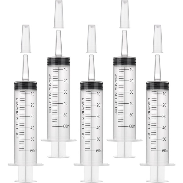 GOLDEROC Syringes 50 ml (60 ml), Pack of 5 Plastic