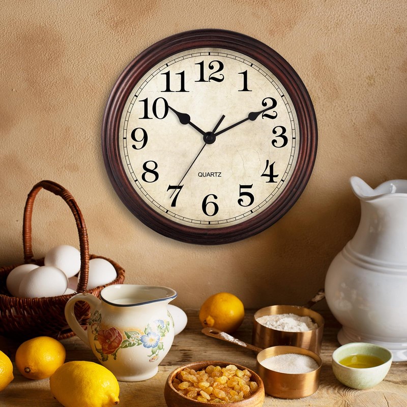 HYLANDA Wall Clock, 9 Inch Silent Non Ticking Classic Battery