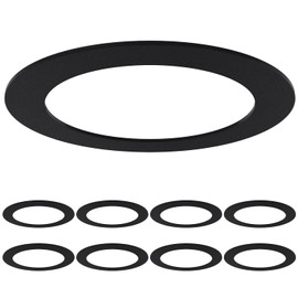 Sunco 14 Pack Goof Rings for 6 Inch Recessed Lights Black Can Light Goof Trim Ring, Outer Diameter 8.6-inch, Inner Diameter 6.2-inch, Durable Plastic Design, Matte Finish, Flush Mount