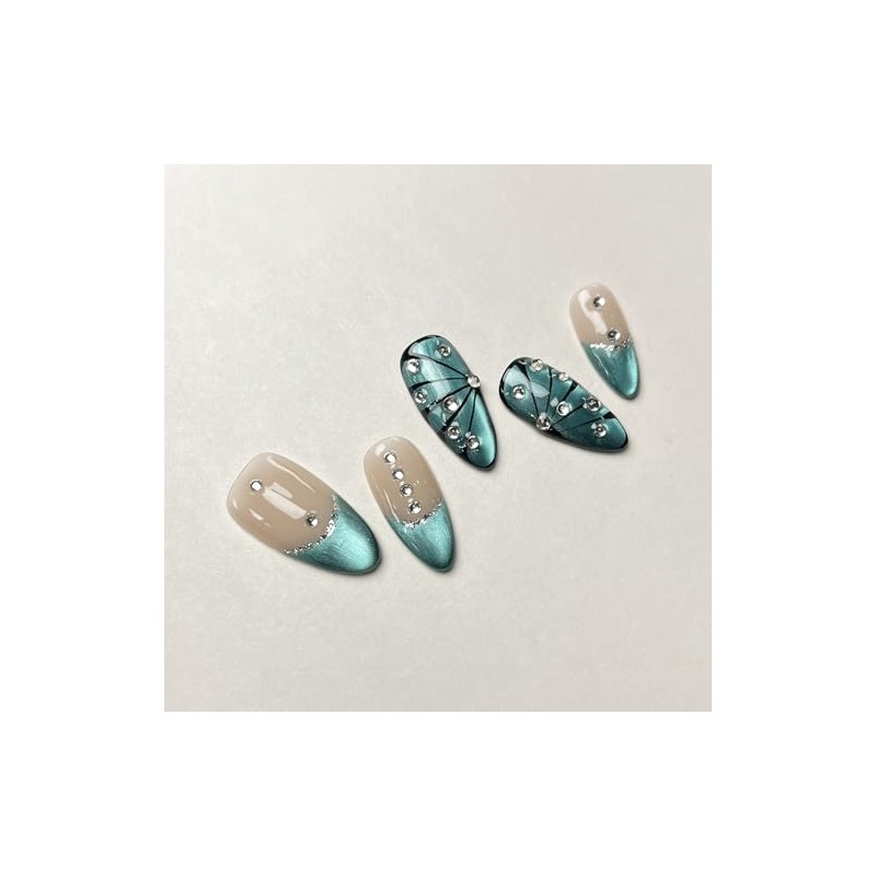 Uñas postizas de almendra medianas para mujer, 10 unidades, de
