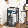 3-Tier Printer and Shredder Stand with Pull Out Shelf, 20"
