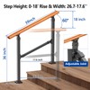 UOKRR Metal Handrail Wood Grain for Elderly, 3 Step Hand