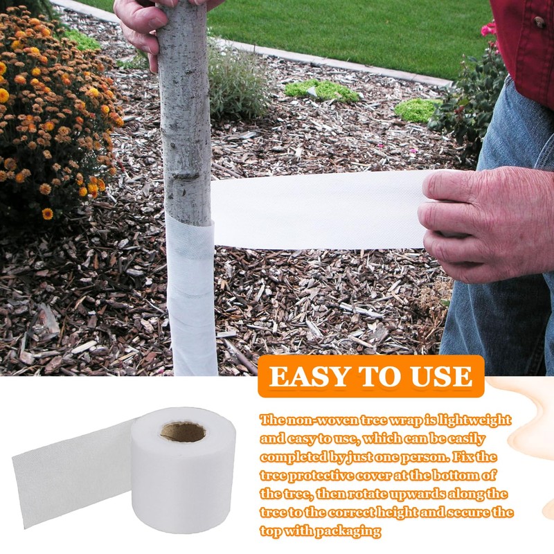 HUAREW 100ft Breathable Tree Trunk Bandage Cover, Tree Protector Wrap