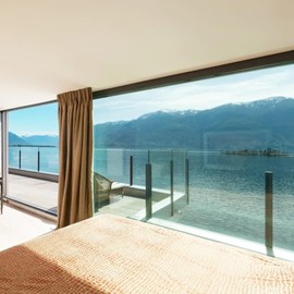 CVTER Glass Railing Post, 35.4"/304 Stainless Steel/Black Glass Railing with T Spigot Slots&Base, Glass Railing System Clamp Bracket for Balustrade, Balcony, Stairs, Deck, Patio, 90cm