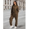 GTLIAE Sweatsuits for Women 2 Piece Set Crop Fleece Lining