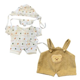 LICHADUOLE 9-12''/30cm Plush Toy Bib-Style Pajama Set + Bear Romper for Chubby Teddy Bears & Bartholomew Bears(NO Doll)