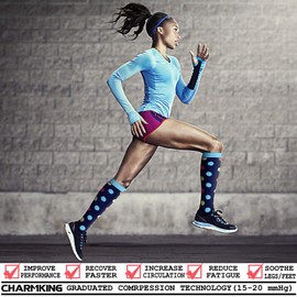 CHARMKING Compression Socks for Women & Men Circulation 6 Pairs 15-20 mmHg is BEST Graduated for Nurses, Support, Athletics, Cycling, Running, Flight Travel, Pregnancy Boost Performance(Multi 15,L/XL)