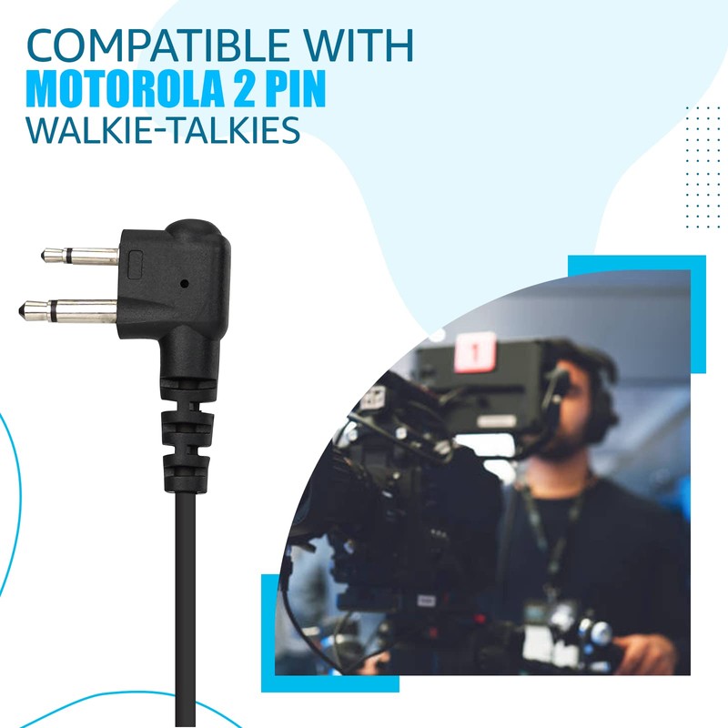 Retevis Walkie Talkie Headset with Boom Mic D Shape Double