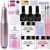 Acrylic Nail Kit with Drill: 20g Clear White Pink Acrylic