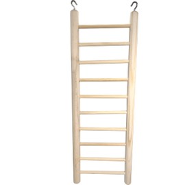 4000 12 Inch Natural Pine Hook Ladder - Straightforward Hanging Wood Ladder, Made from Natural Unfinished Pine Wood, Easy to Grab Round Parts, Great Exercise for pet Birds Budgie Finch Lovebird