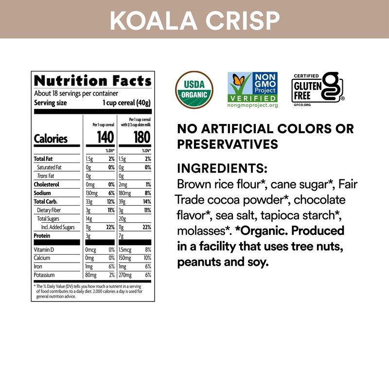 EnviroKidz Organic Koala Crisp Cereal, 25.6 oz (Pack of 6),