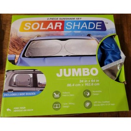 Solar Shade 3 Piece Set Jumbo Size includes 2 Side Shades for Auto
