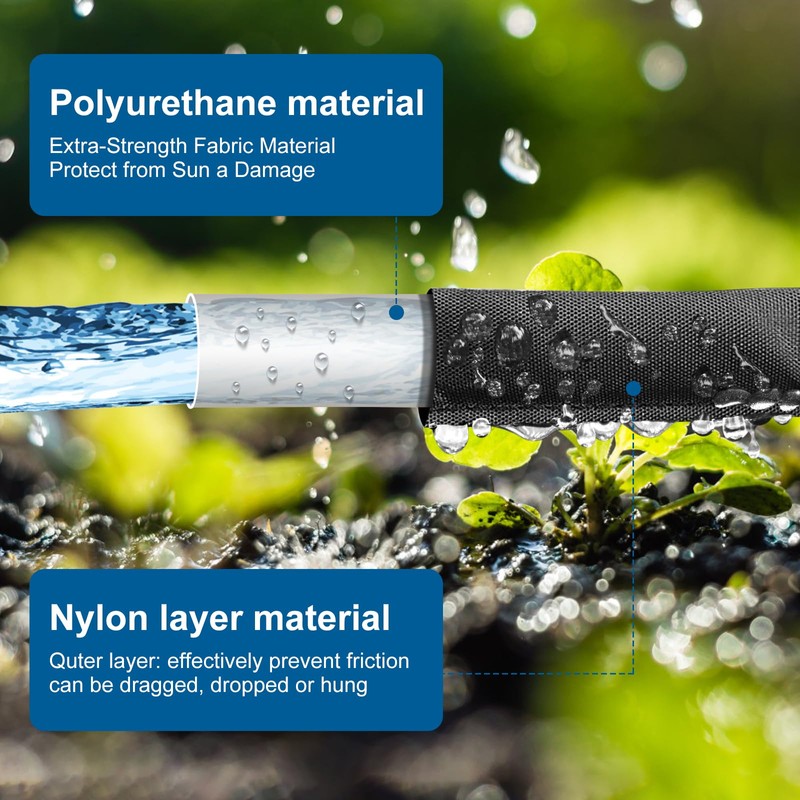 Naicet Flat Soaker Hose 20FT Lightweight and Flexible Irrigation Solution